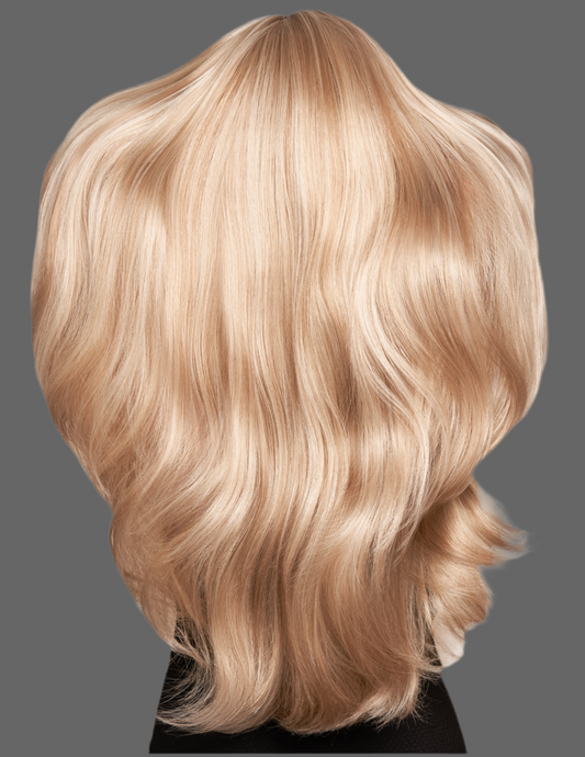 Blond wavy hair extension bundle showcasing luxurious, natural movement and volume.