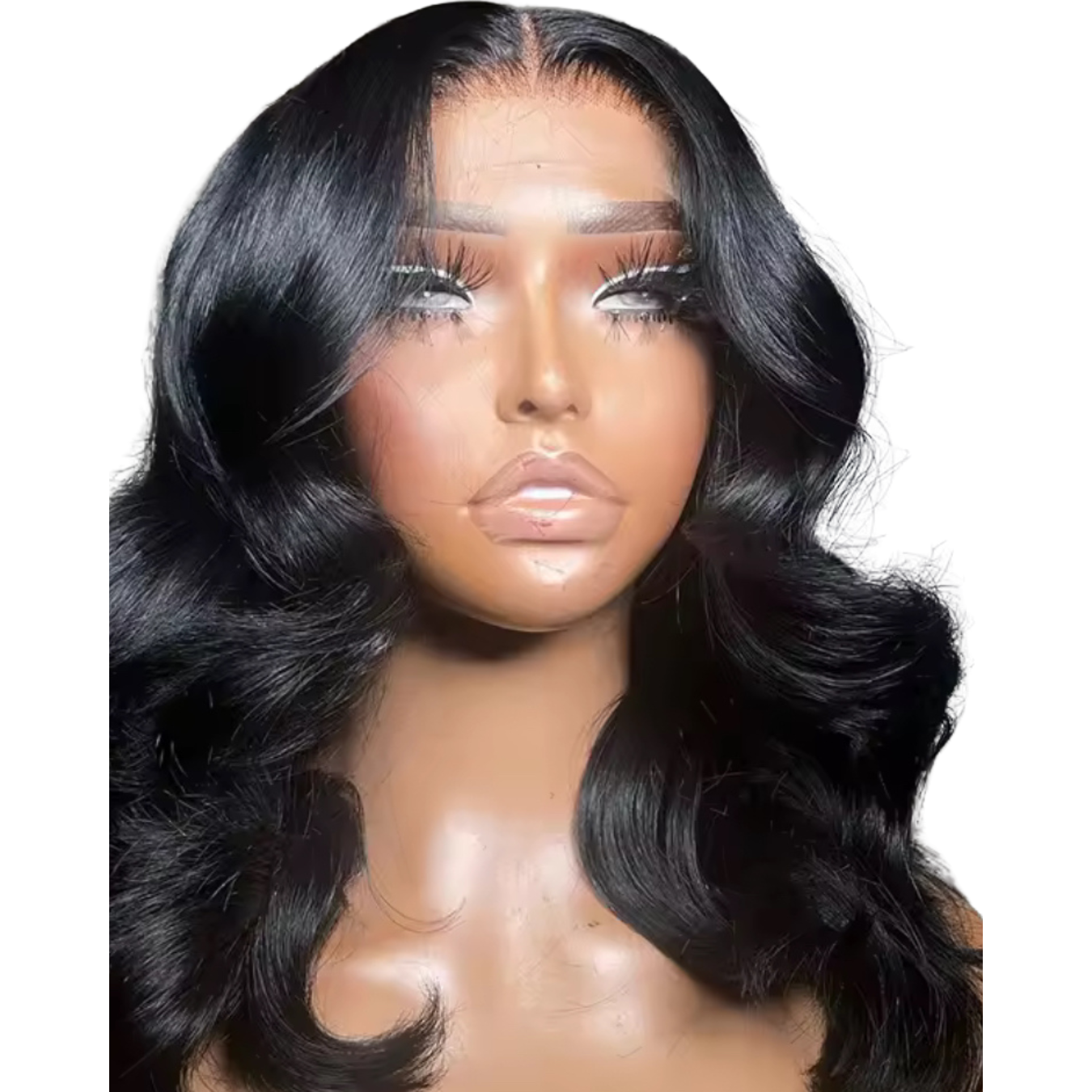 Brazilian Purple Bob Wig on mannequin with sleek, angled cut and luxurious shine.